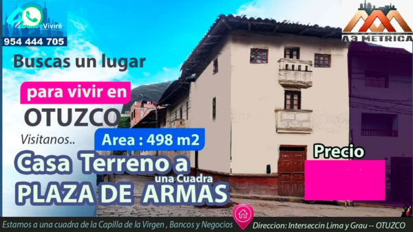 Venta de Casa Terreno en Otuzco